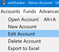 Edit Account Menu