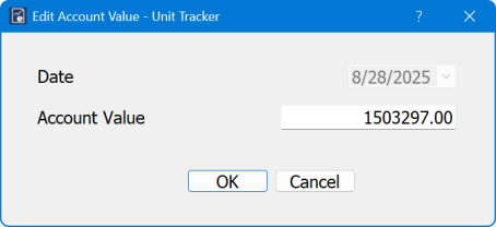 Edit Account Values Table
