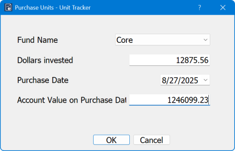 Fill amounts